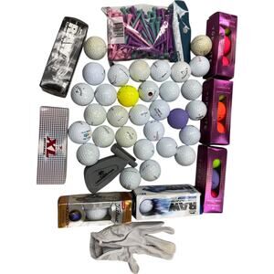 Mixed Lots Of Golf Equipment Swing Setter Practice Balls Glove 100 Pack Tees